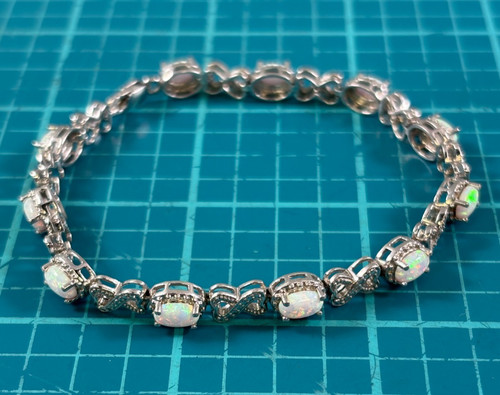 925 sterling opal tennis - 925,